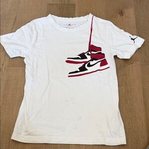 Jordan White Tee with Red Logo